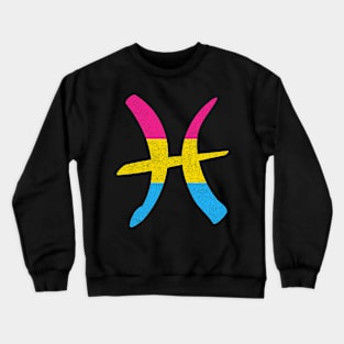 Pansexual Pisces Pride Flag Zodiac Sign Crewneck Sweatshirt